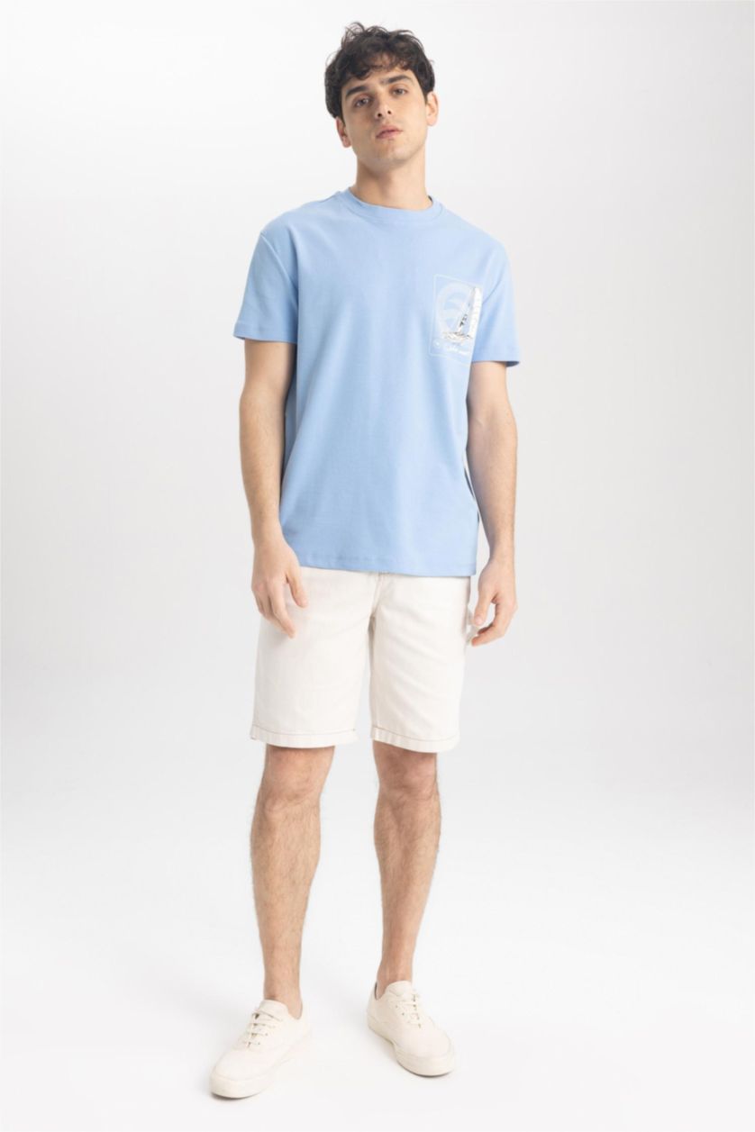 MAN Blue Regular Fit Ribana Short Sleeve T-Shirt