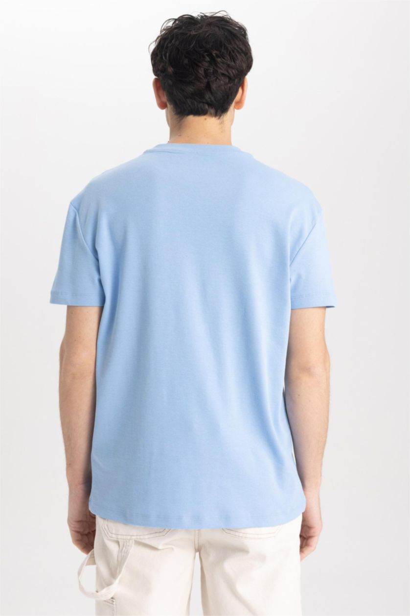 MAN Blue Regular Fit Ribana Short Sleeve T-Shirt