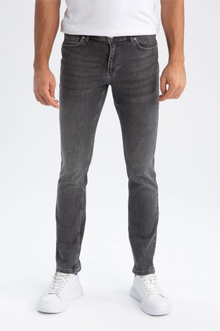 HOMME Gris Pantalon Jean PEDRO - Coupe slim en jean Ourlet étroit