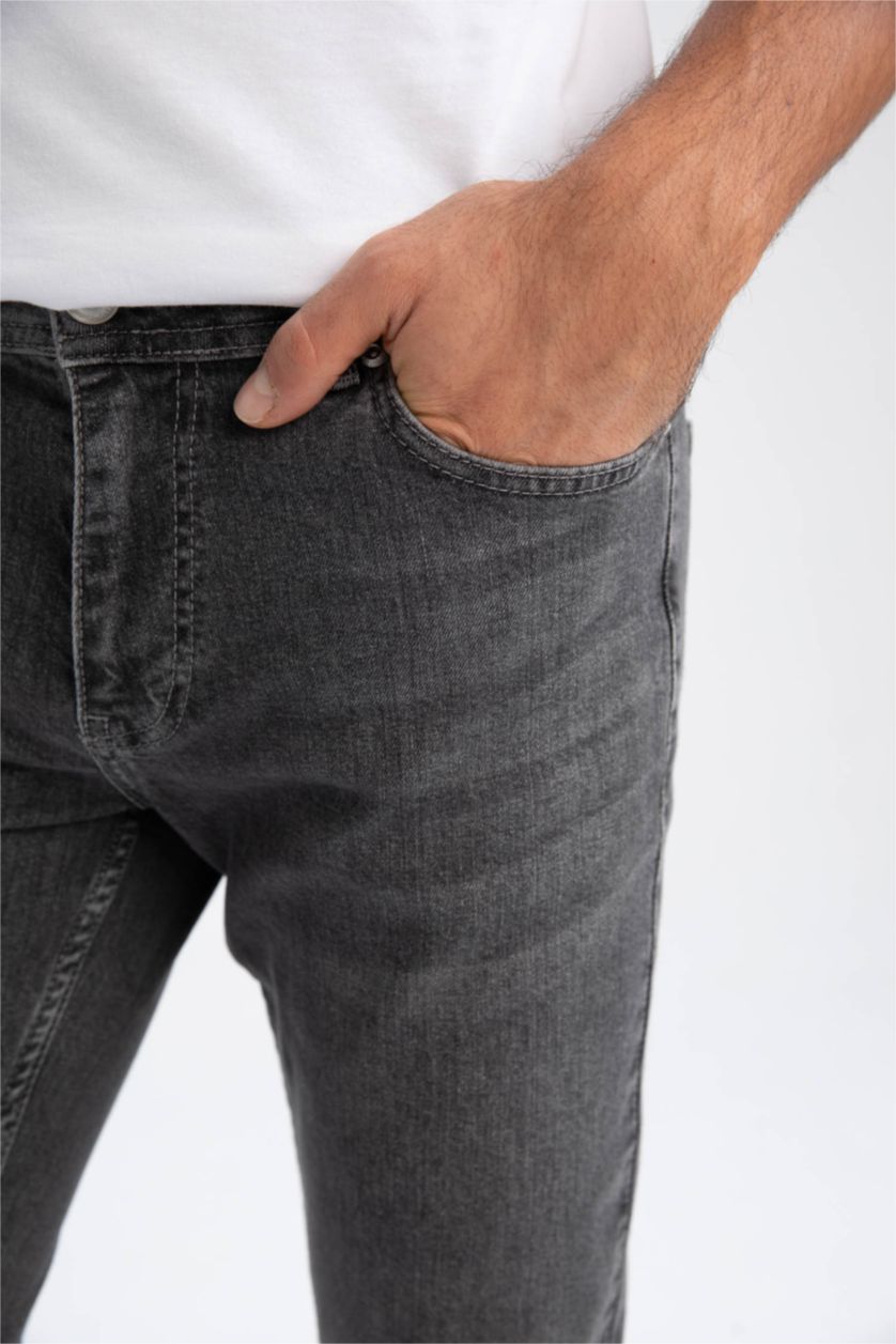 HOMME Gris Pantalon Jean PEDRO - Coupe slim en jean Ourlet étroit