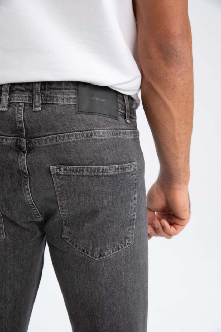 HOMME Gris Pantalon Jean PEDRO - Coupe slim en jean Ourlet étroit