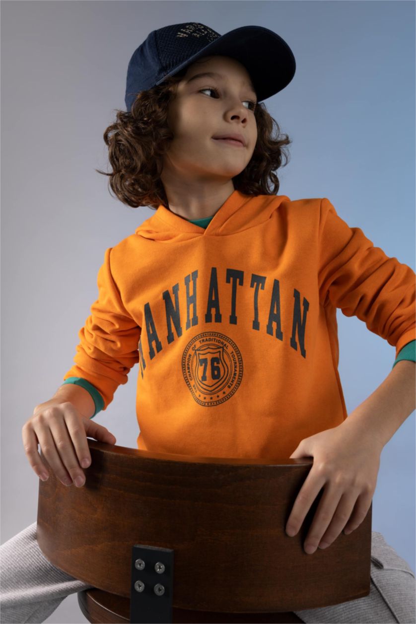 GARÇONS Orange Sweat À Capuche Regular Fit Pour Garçon