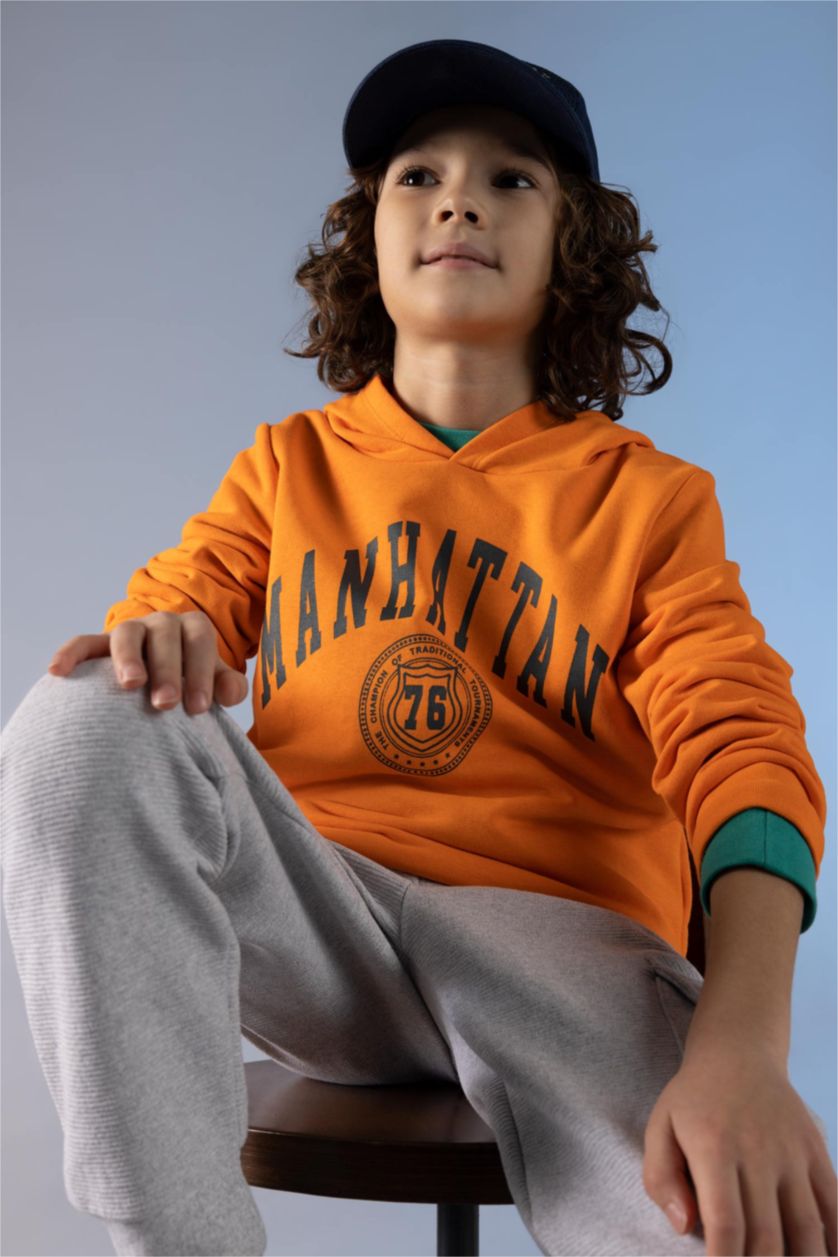 GARÇONS Orange Sweat À Capuche Regular Fit Pour Garçon
