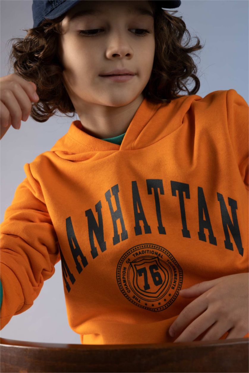 GARÇONS Orange Sweat À Capuche Regular Fit Pour Garçon