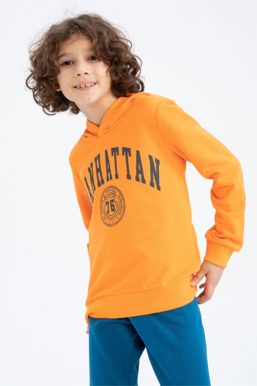 GARÇONS Orange Sweat À Capuche Regular Fit Pour Garçon