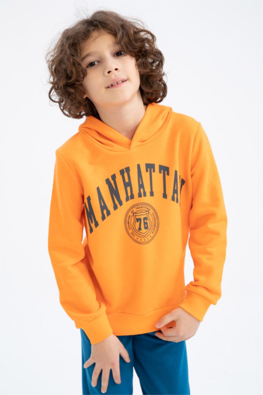 GARÇONS Orange Sweat À Capuche Regular Fit Pour Garçon