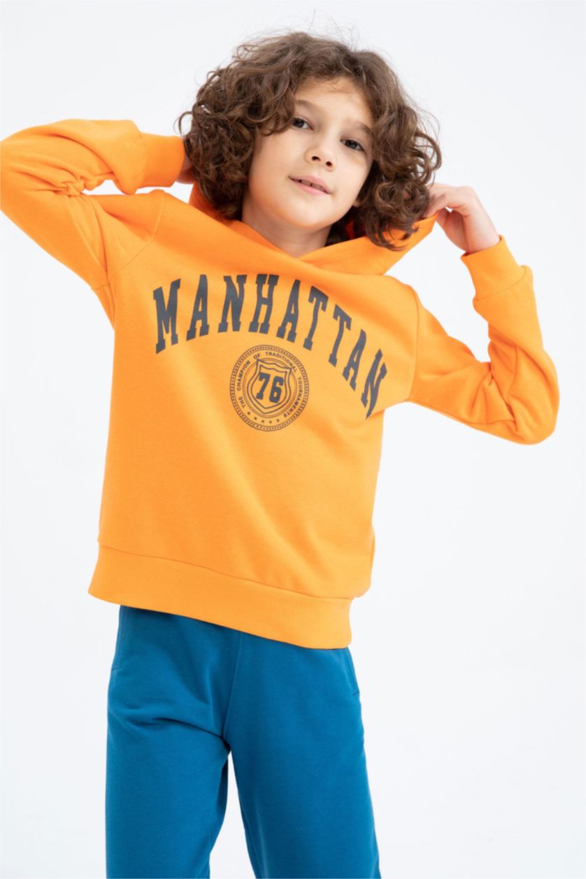 GARÇONS Orange Sweat À Capuche Regular Fit Pour Garçon