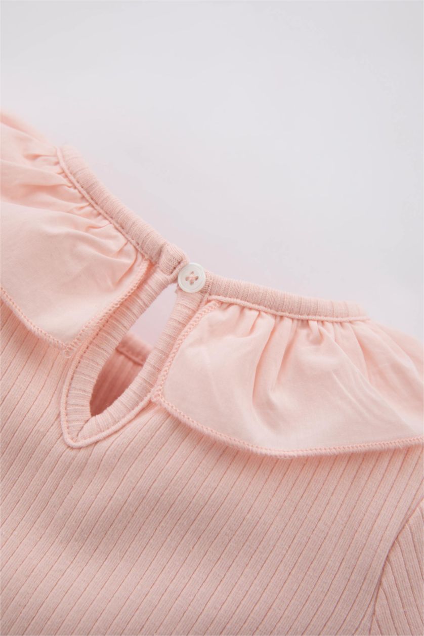 BABY GIRL Light Pink Baby Girls Regular Fit Corded Camisole Long Sleeved T-Shirt