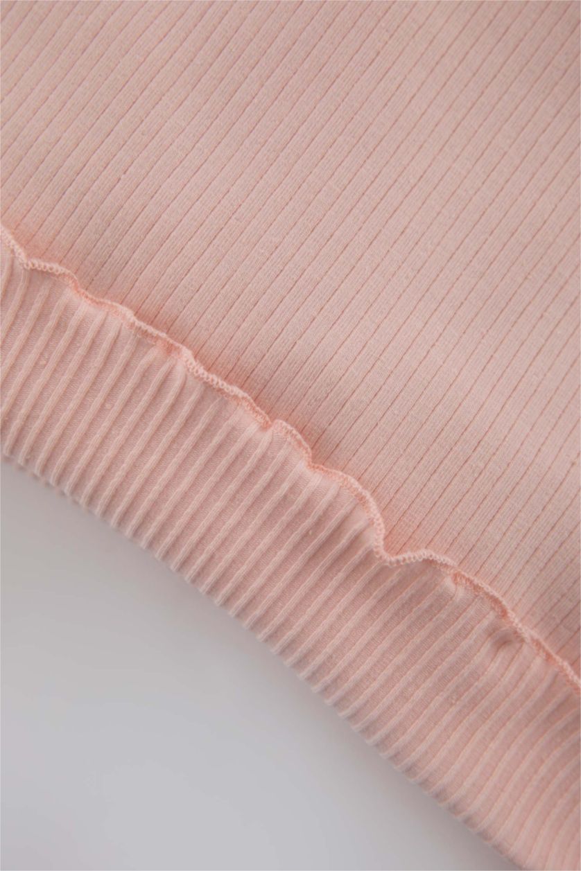 BABY GIRL Light Pink Baby Girls Regular Fit Corded Camisole Long Sleeved T-Shirt