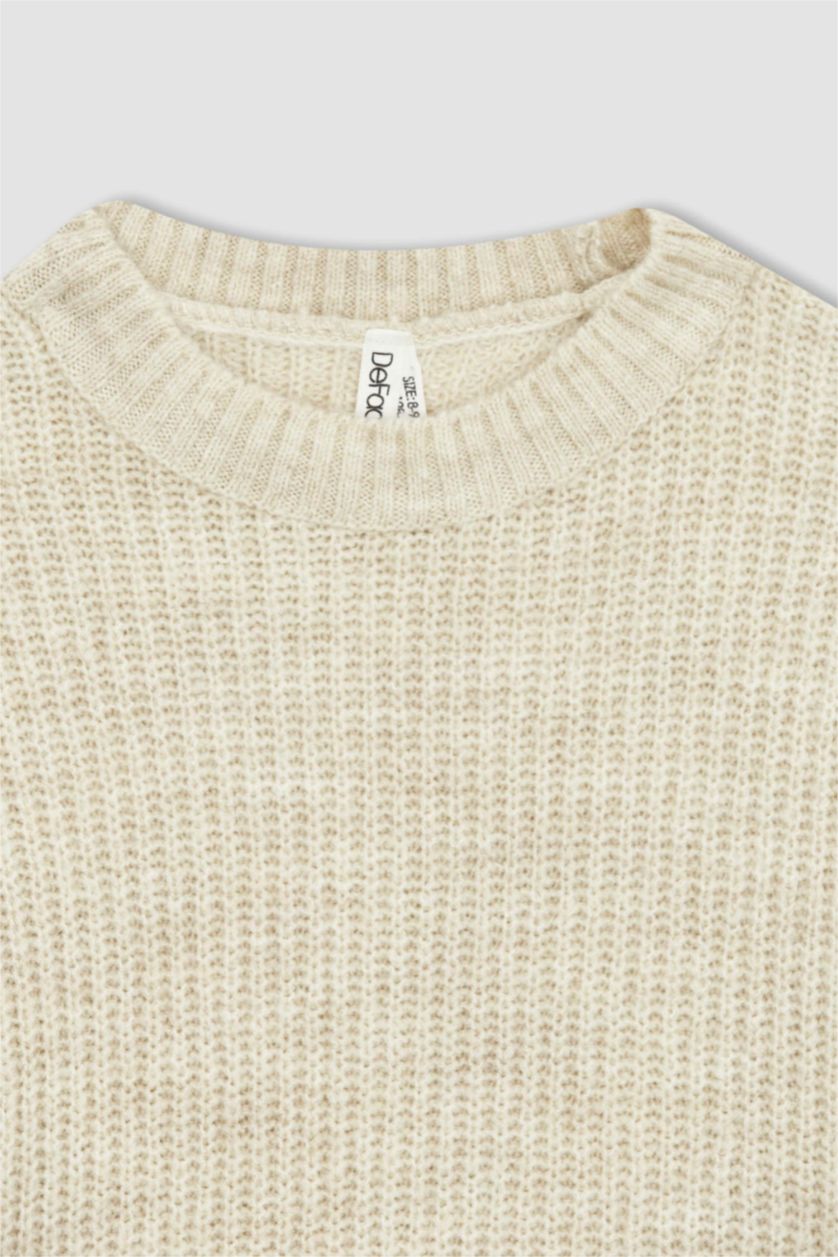 FILLES Écru Pull Tricot Col rond Fille