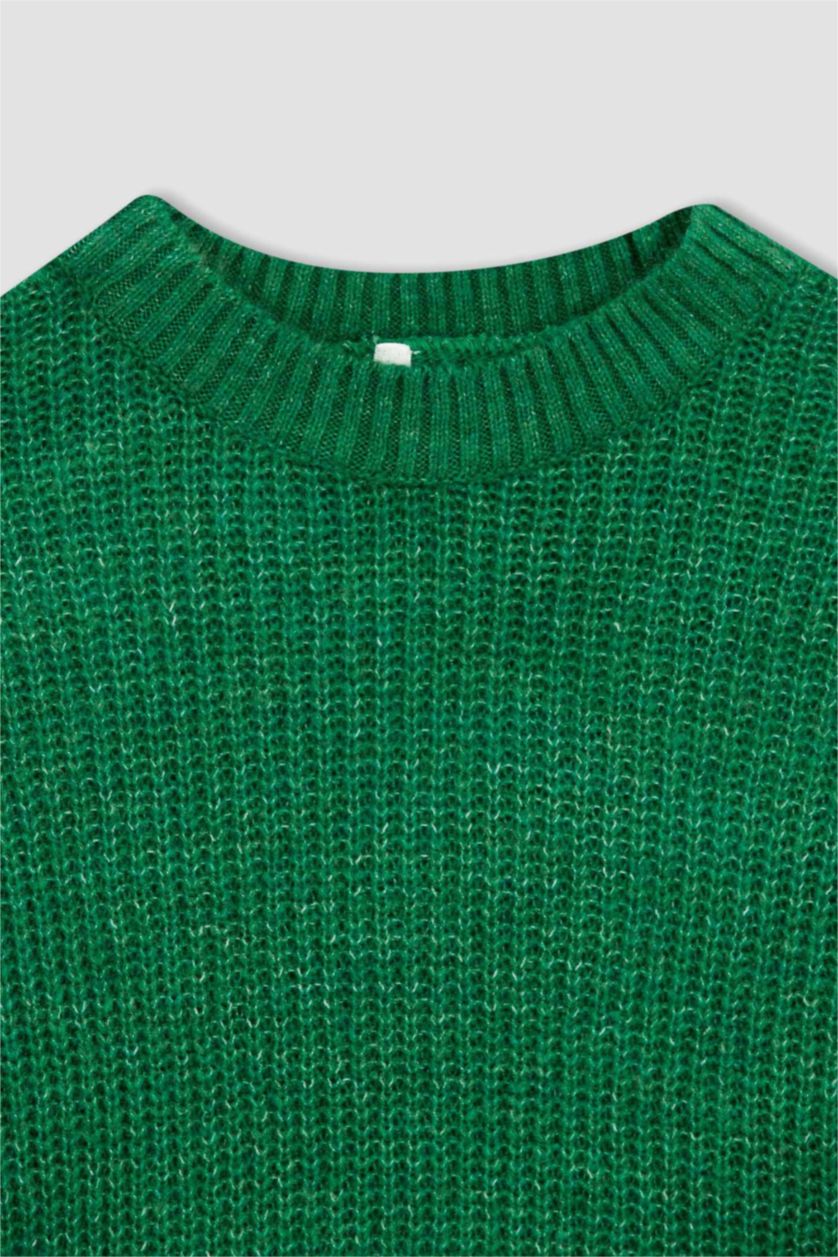 FILLES Vert Pull Tricot Col rond Fille
