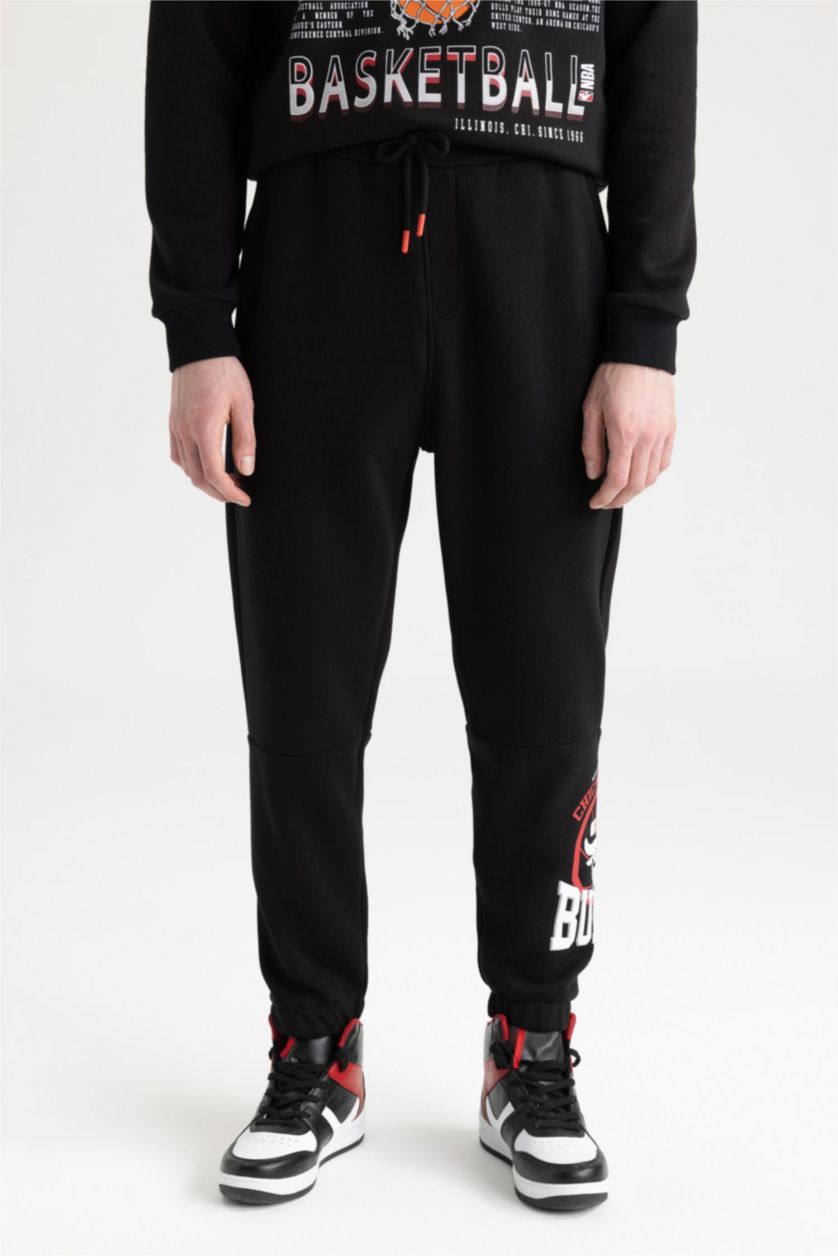 Ерлер қара NBA Chicago Bulls стандарт пішім иілімді жолақ Джоггер