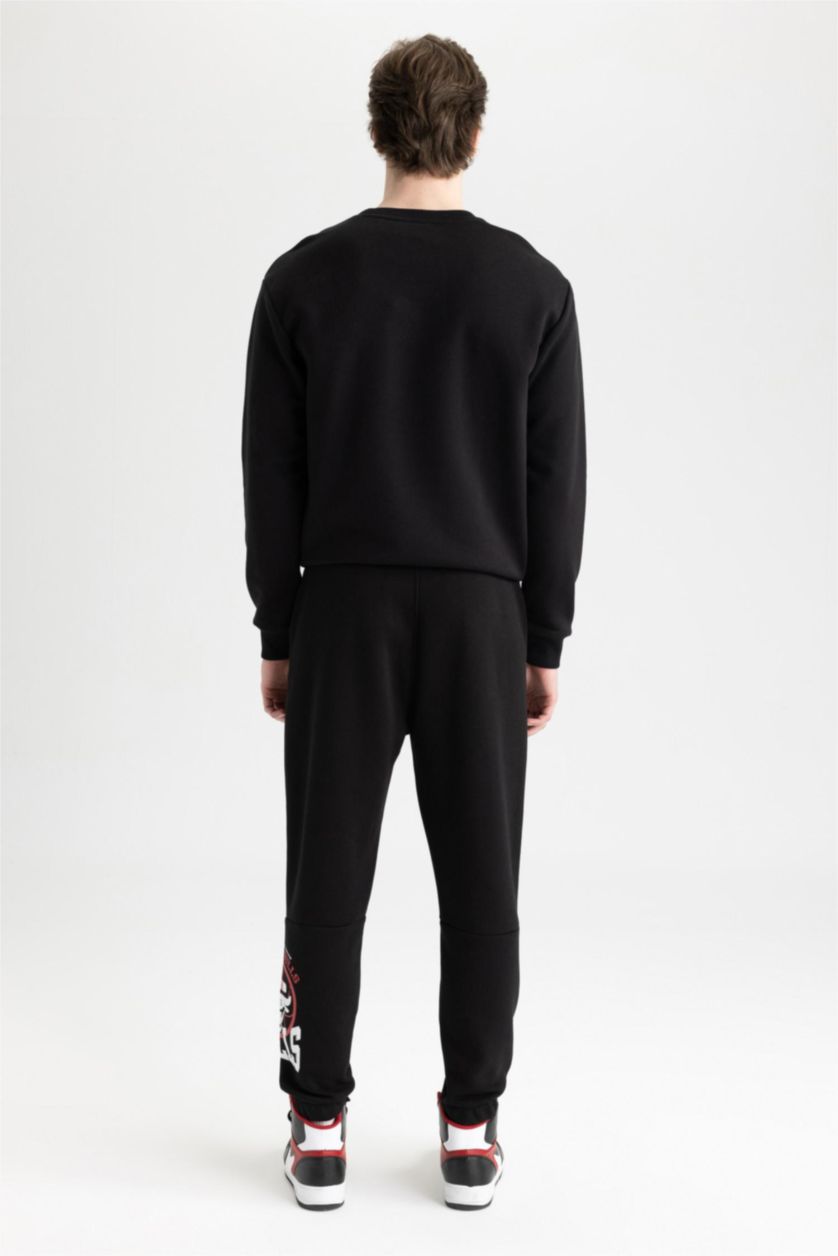 Ерлер қара NBA Chicago Bulls стандарт пішім иілімді жолақ Джоггер