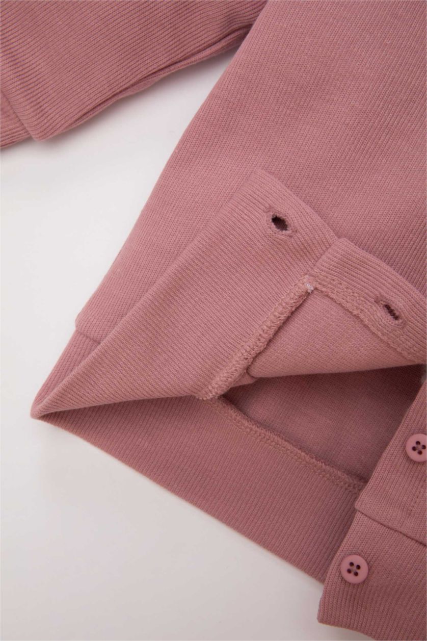 BABY GIRL Rose Baby Girl Big Collar Thessaloniki Fabric Cardigan