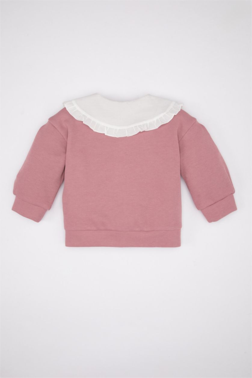 BABY GIRL Rose Baby Girl Big Collar Thessaloniki Fabric Cardigan
