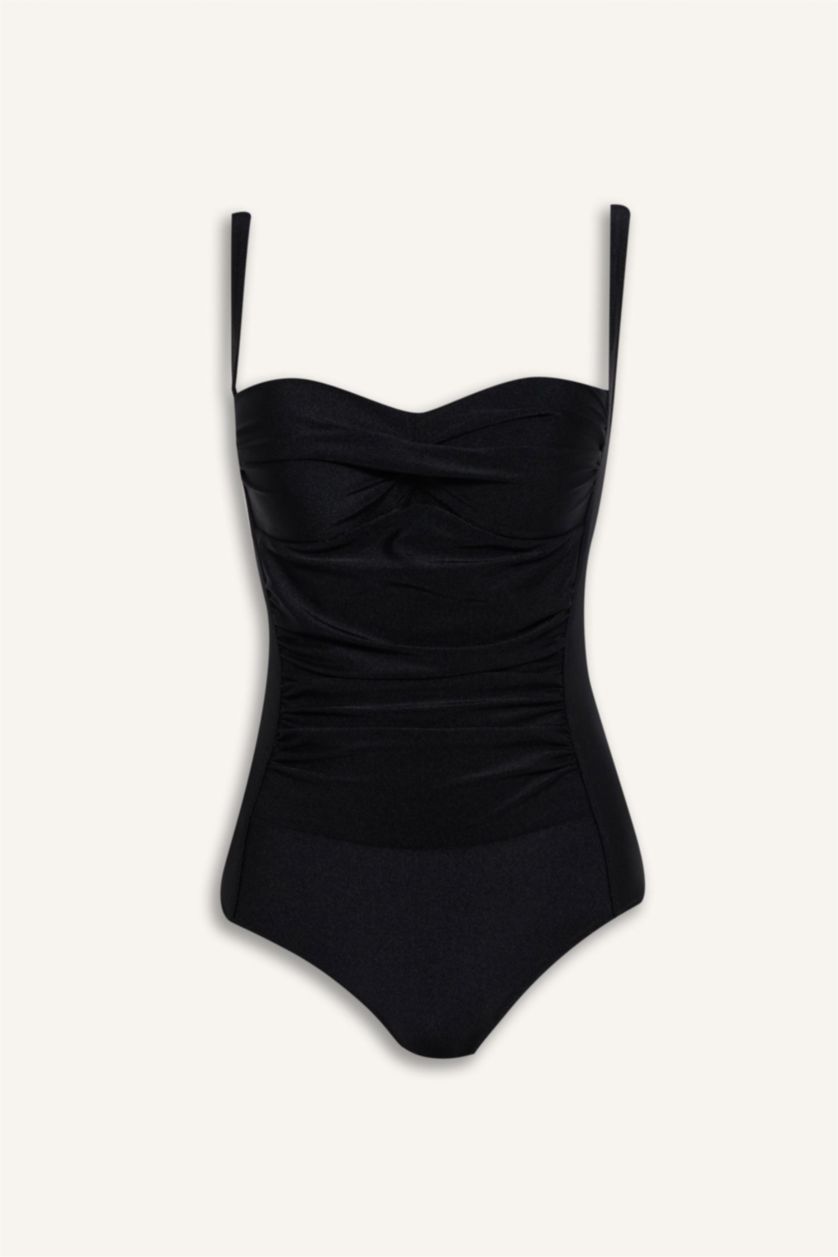 Әйелдерге қара Regular Fit суға шомылу киімі