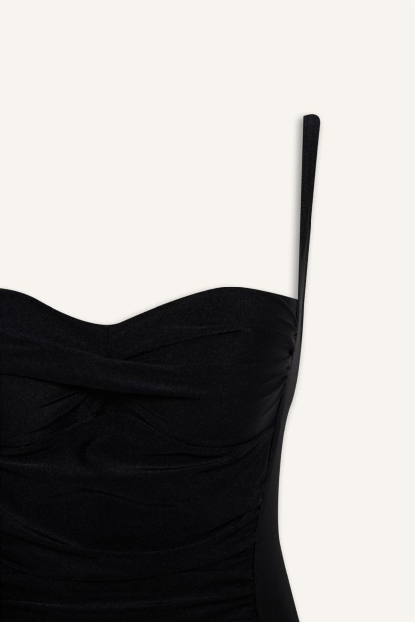 Әйелдерге қара Regular Fit суға шомылу киімі