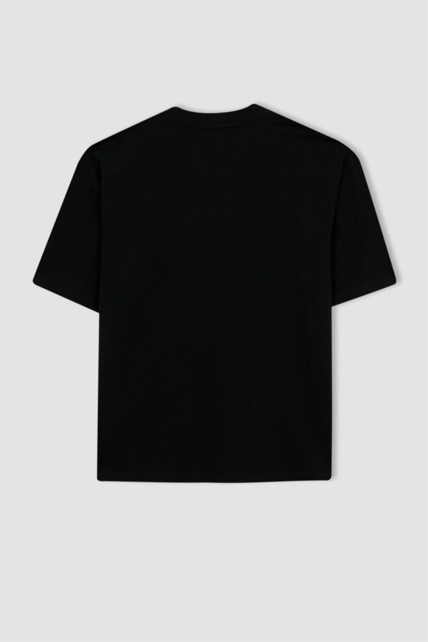 Erkek Siyah Oversıze Kısa Kollu Tişört
