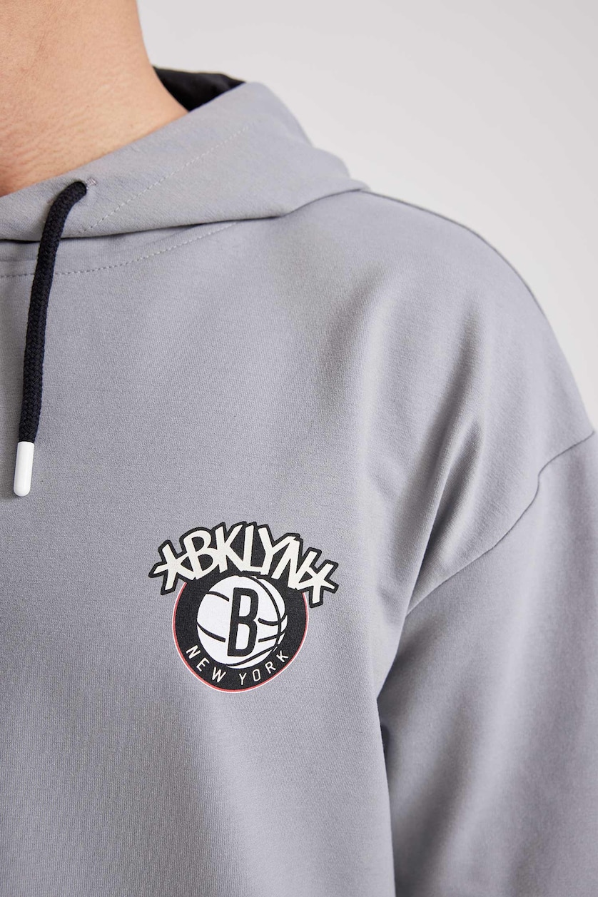Erkek Gri Oversıze Sweatshirt Kumaşı Kısa Kollu Tişört