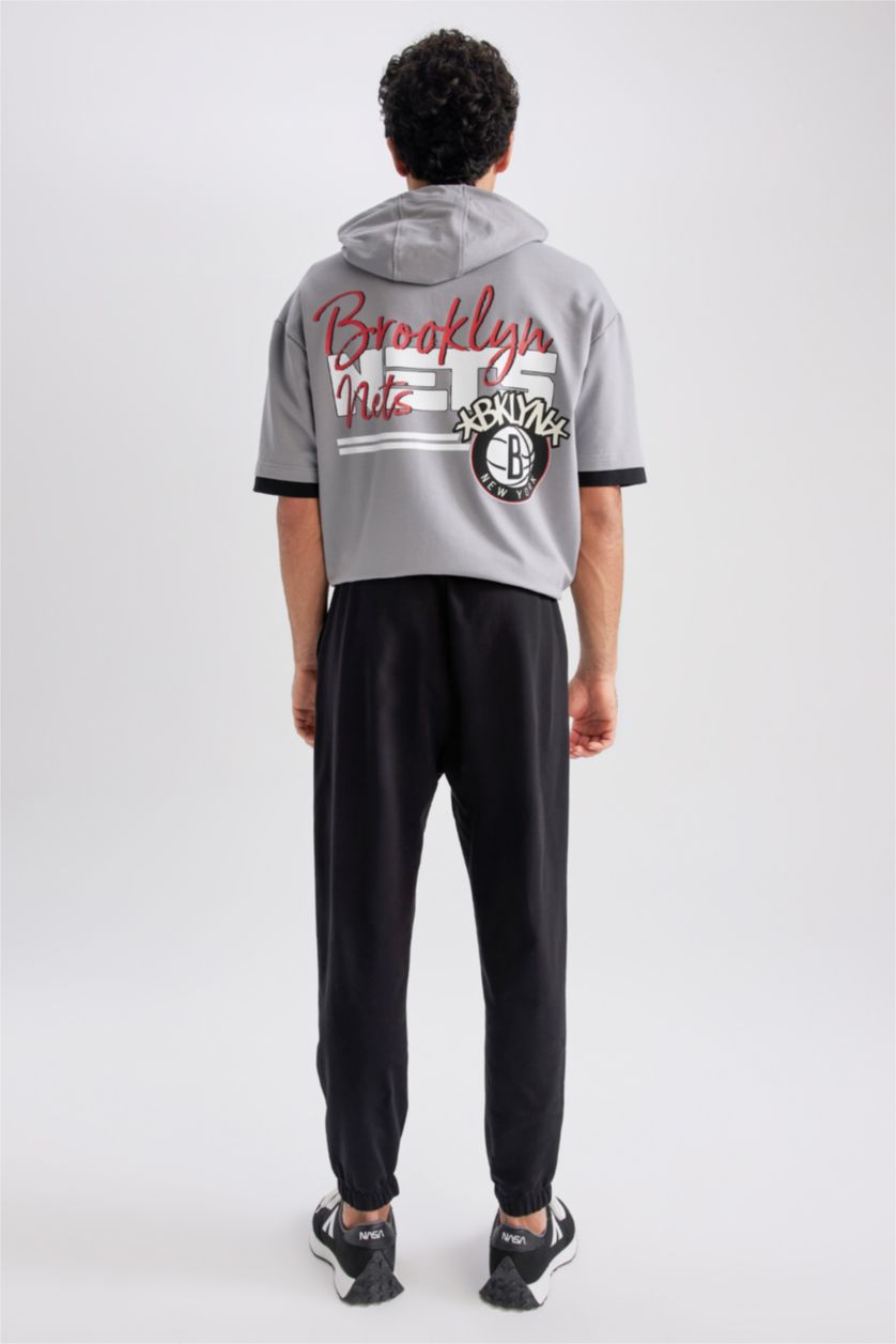 Ерлер қара NBA Brooklyn Nets стандарт пішім иілімді жолақ Джоггер
