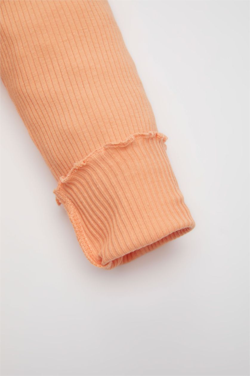BABY GIRL Light Orange Baby Girl Regular Fit Leggings