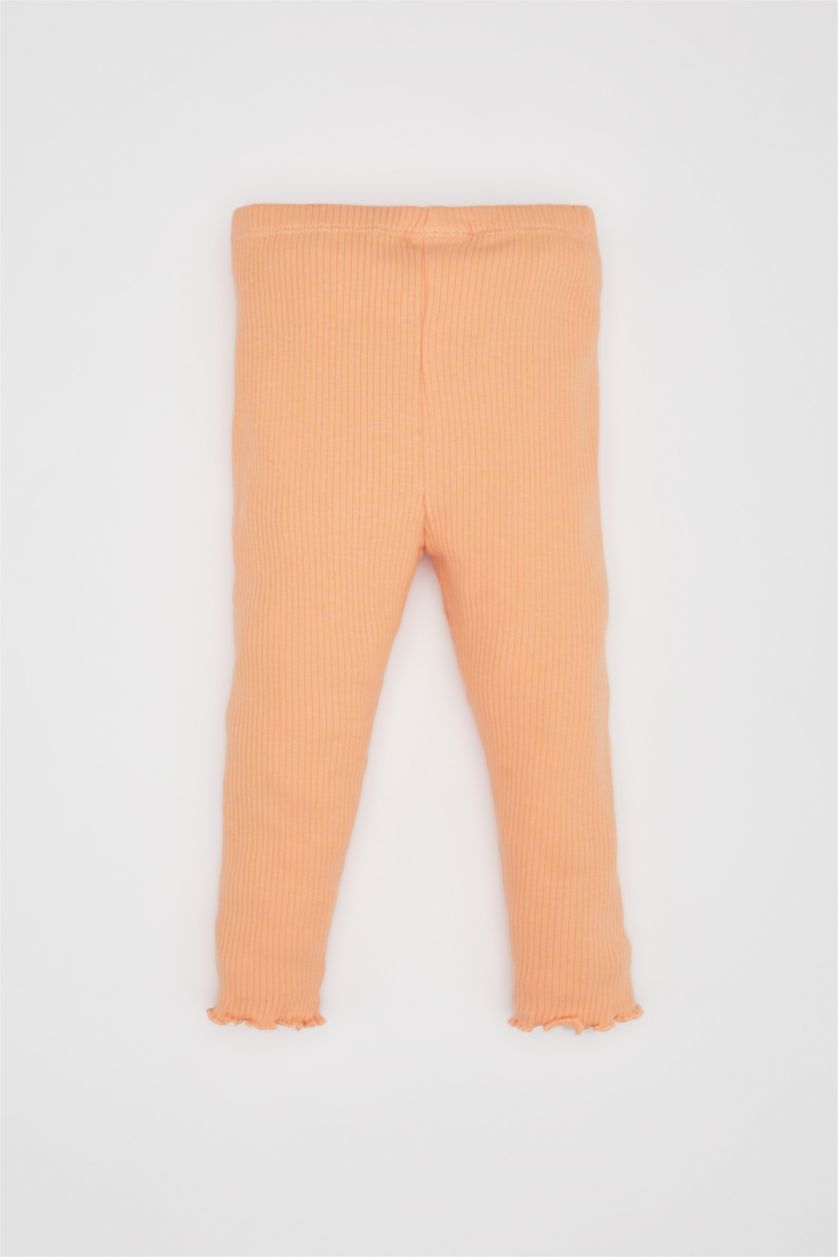 BABY GIRL Light Orange Baby Girl Regular Fit Leggings