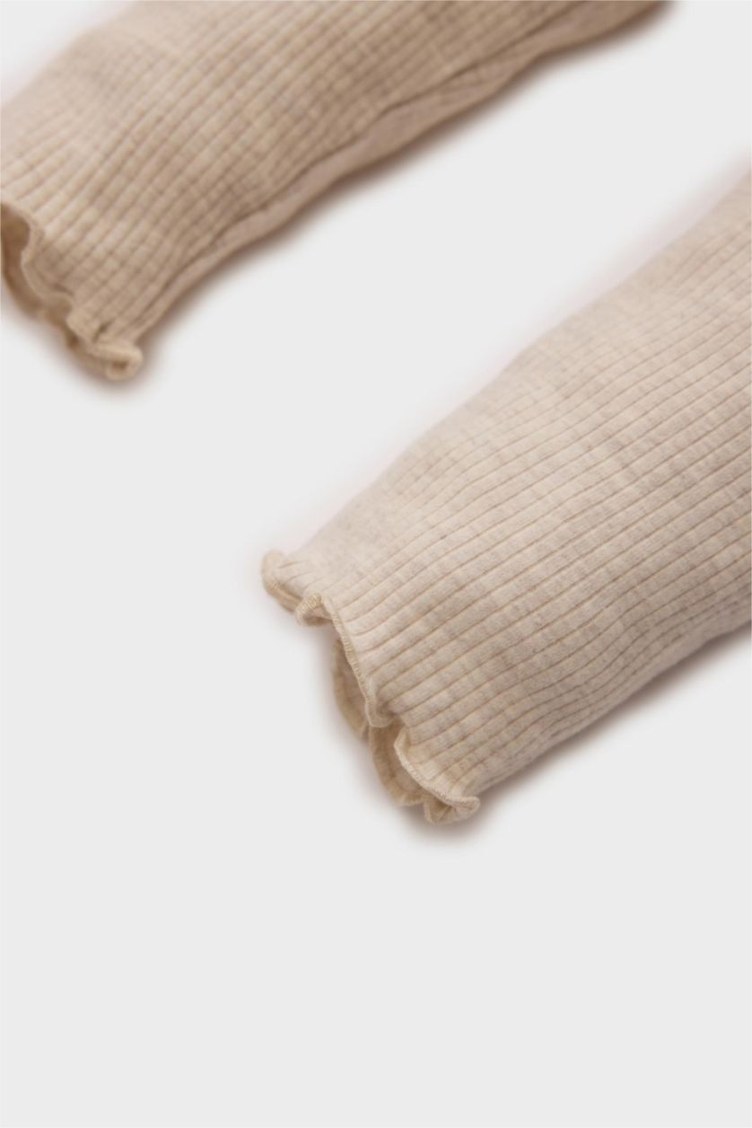 Baby Girl Light Beige Baby Girl Regular Fit Leggings