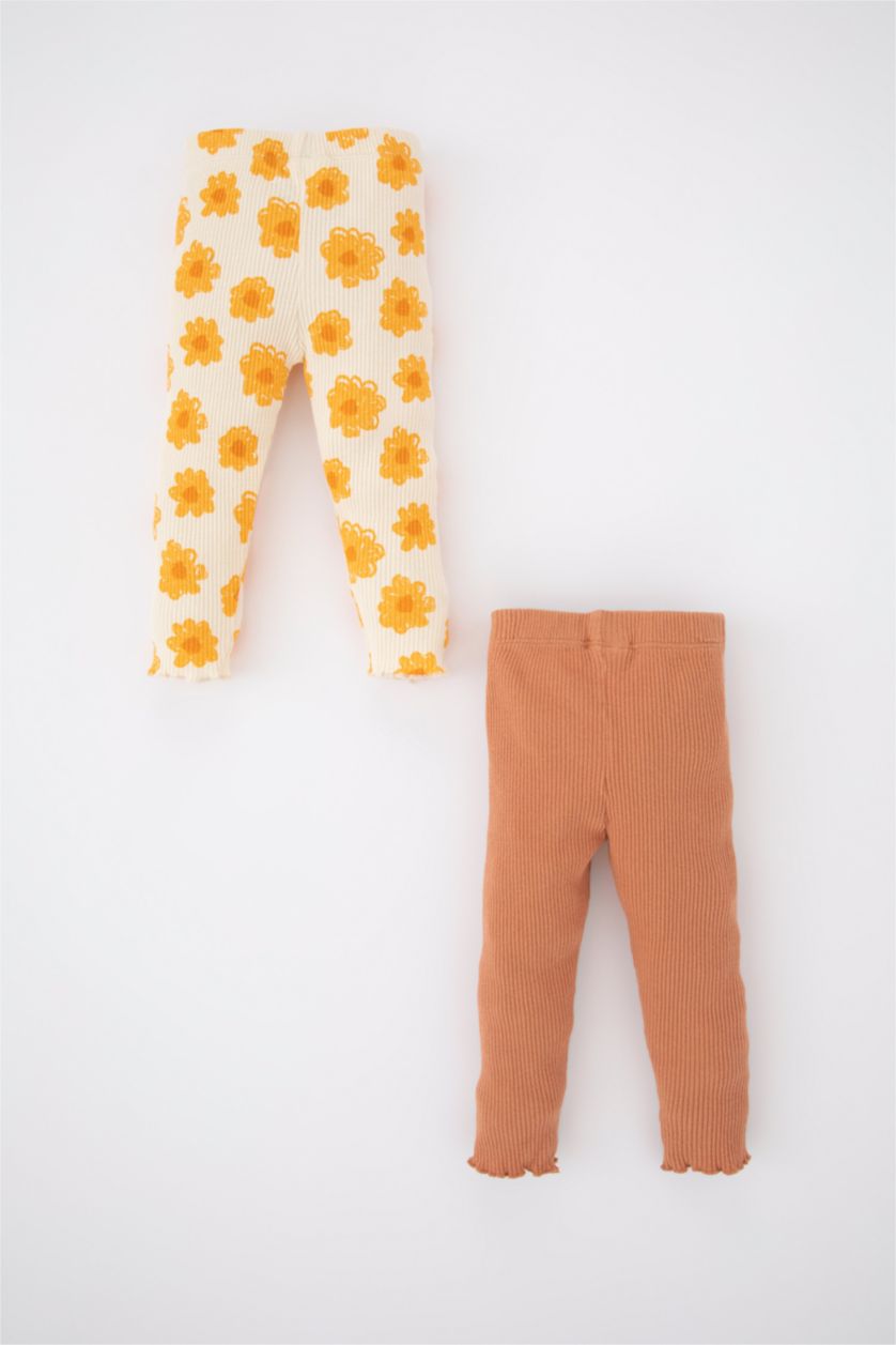 Baby Girl Ecru Baby Girls Floral Corduroy Camisole 2 Pack Tights