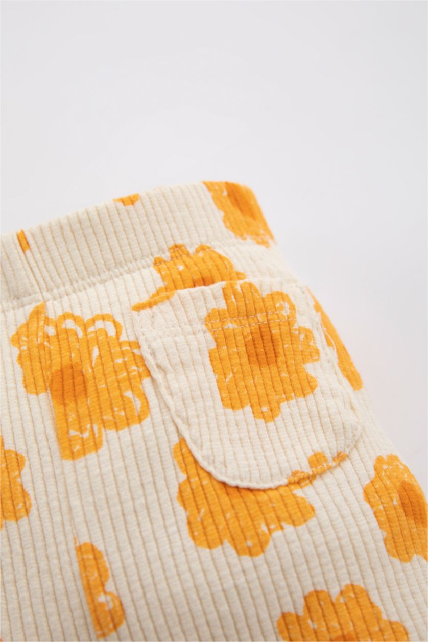 Baby Girl Ecru Baby Girls Floral Corduroy Camisole 2 Pack Tights