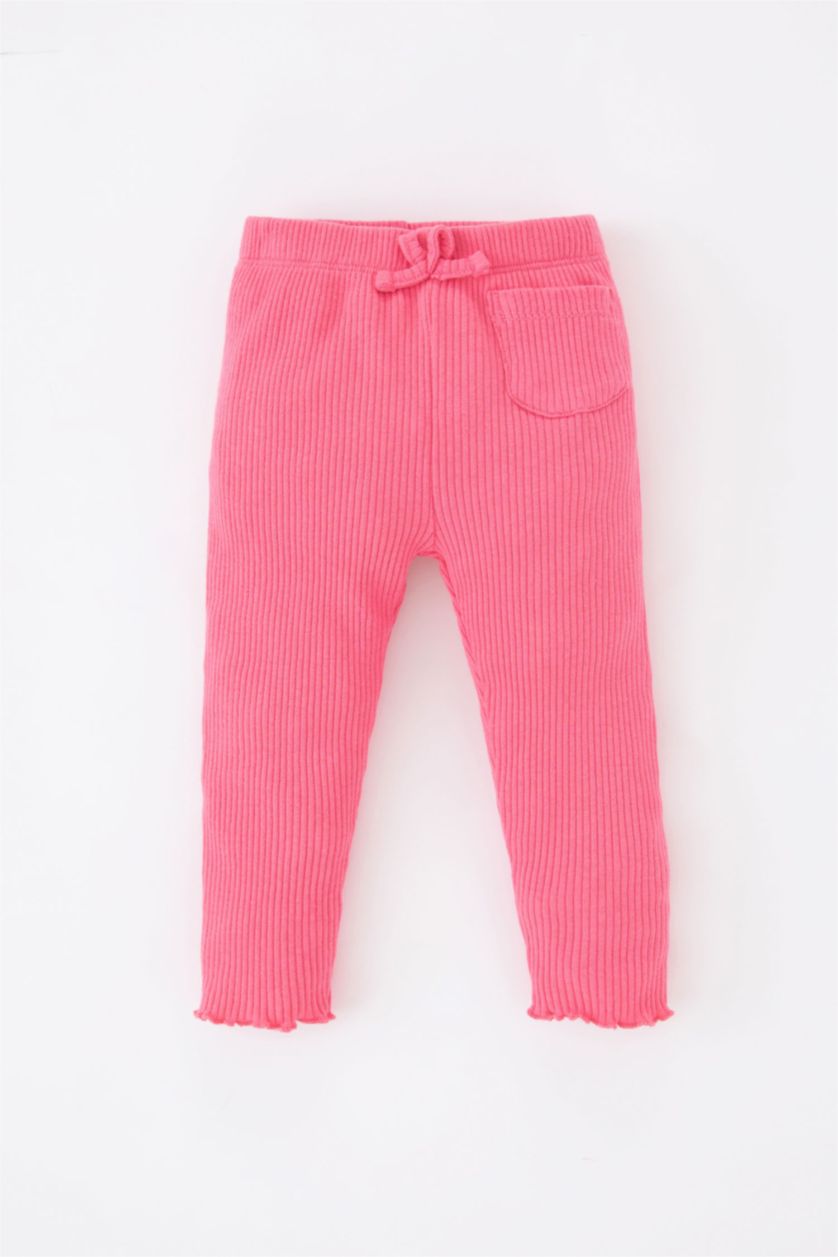 BABY GIRL Pink Baby Girl Ribbed Camisole Tights