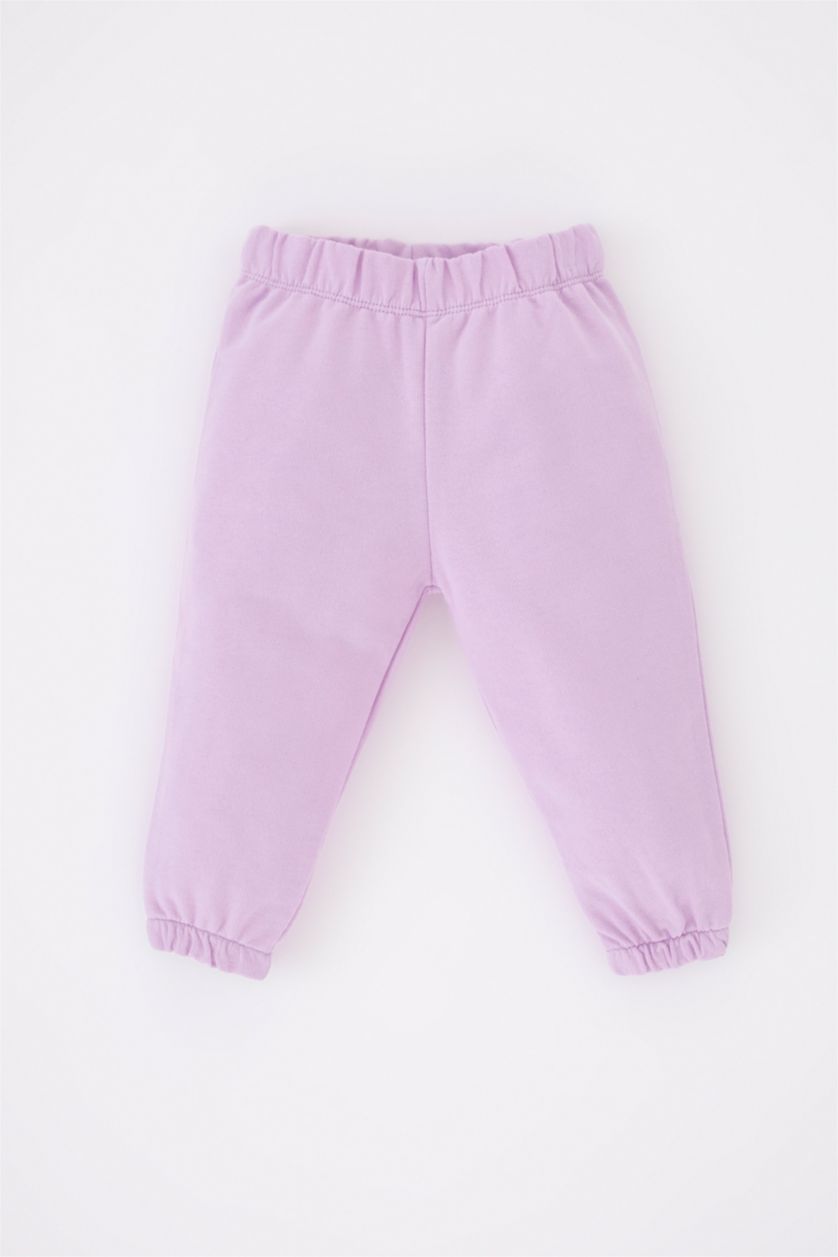 Baby Girl Lilac Baby Girl Heart Printed Sweatshirt Tracksuit Bottom 2 Piece Set
