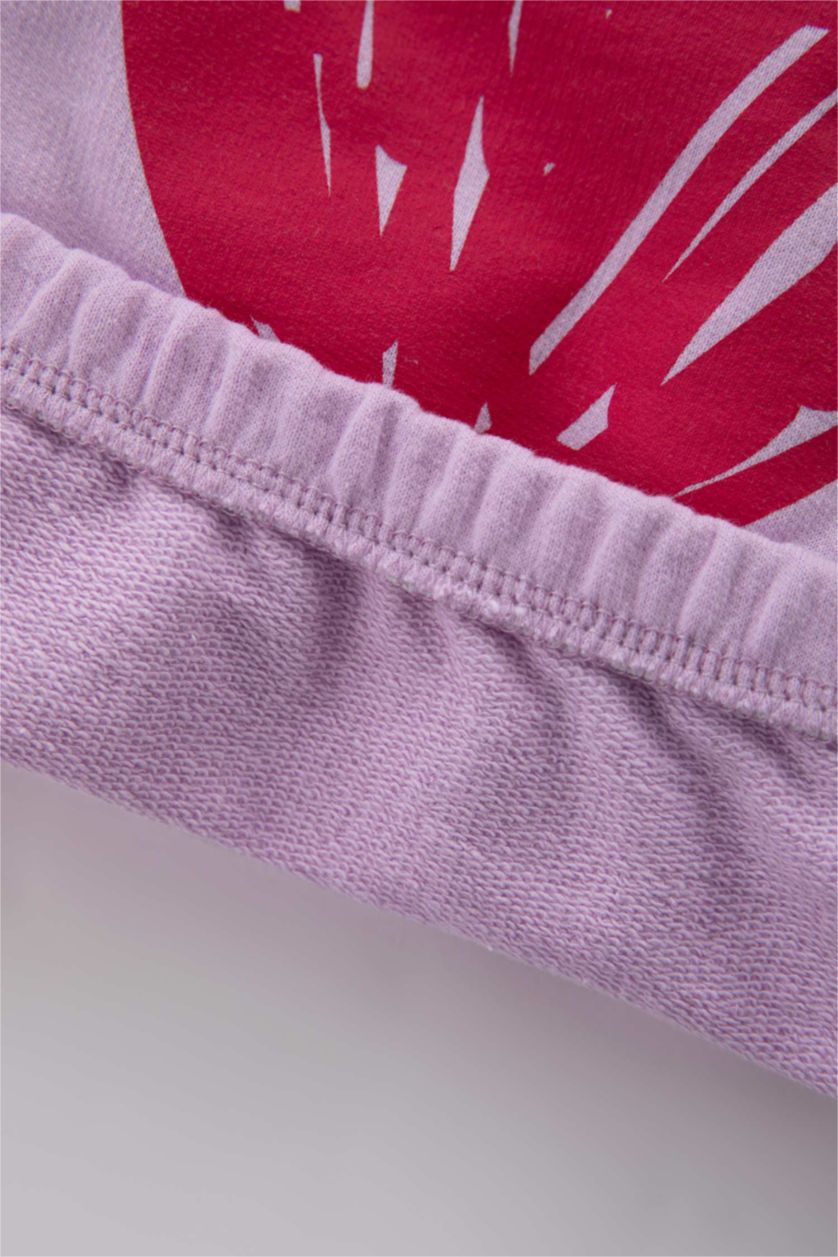Baby Girl Lilac Baby Girl Heart Printed Sweatshirt Tracksuit Bottom 2 Piece Set