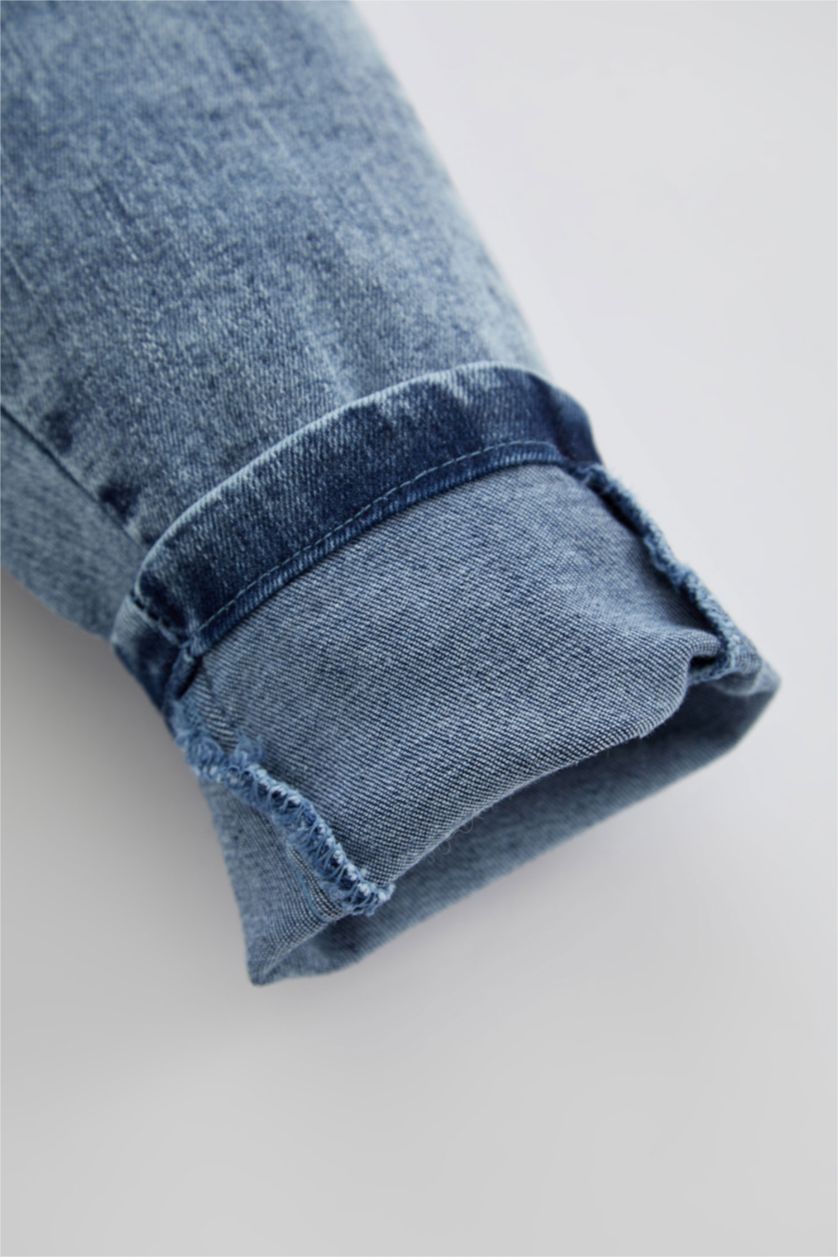 BABY GIRL Light Blue Baby Girl Floral Jean Jumpsuit