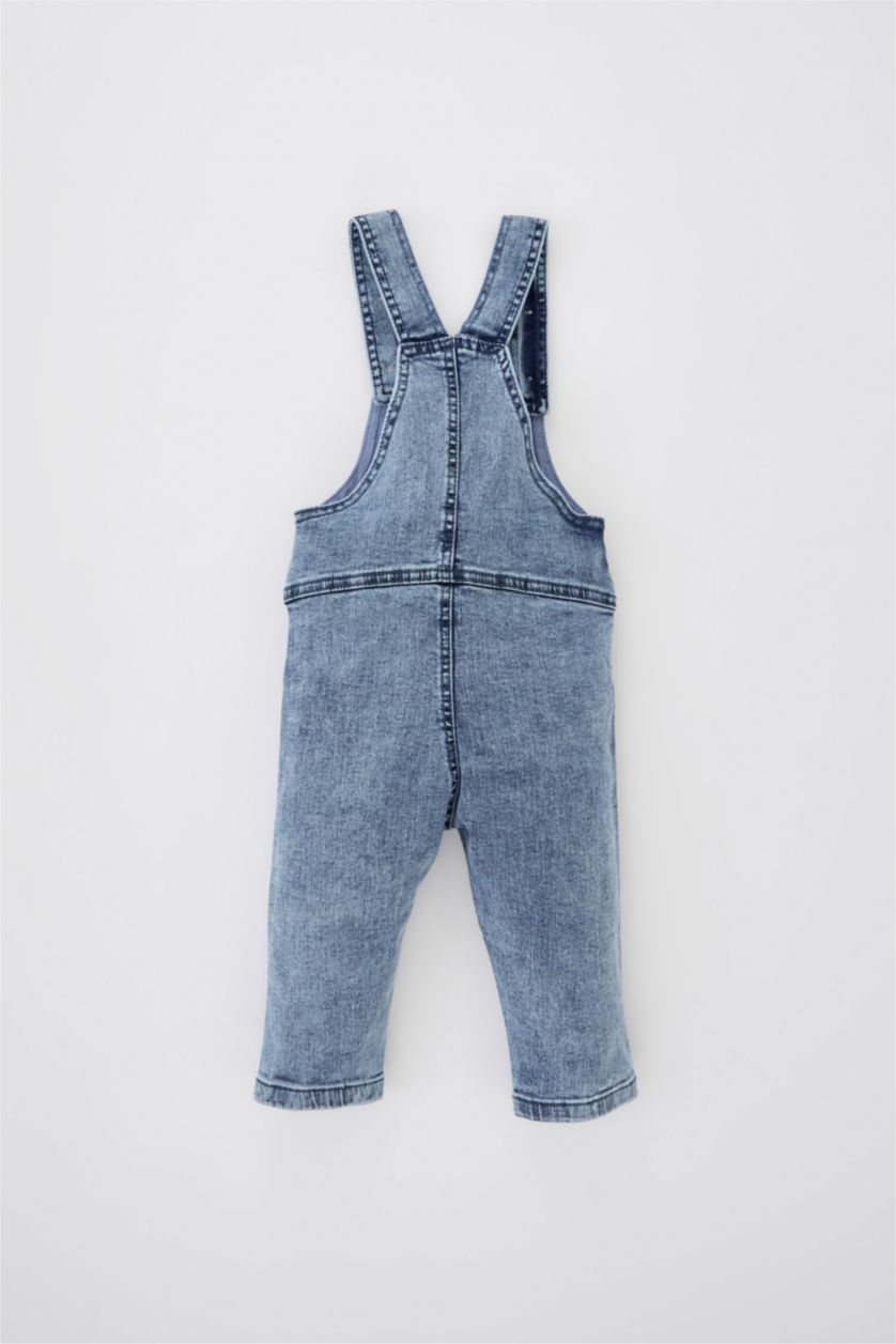 BABY GIRL Light Blue Baby Girl Floral Jean Jumpsuit