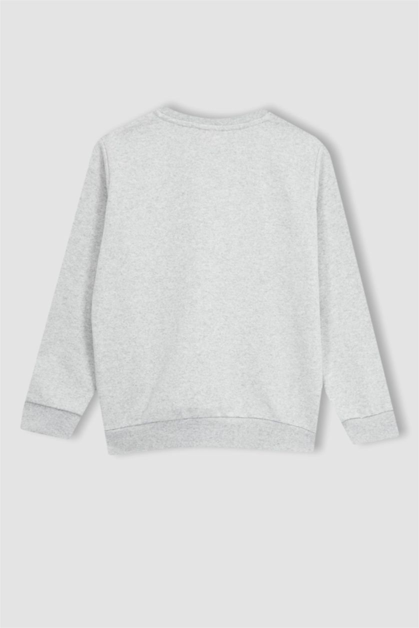 BOYS & TEENS Light Grey Melange قماش سميك قصة عادية