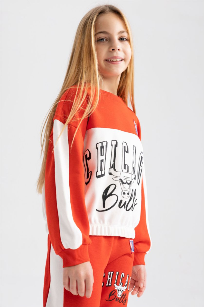 GIRLS & TEENS Red Girls NBA Chicago Bulls Relax Fit Sweatshirt