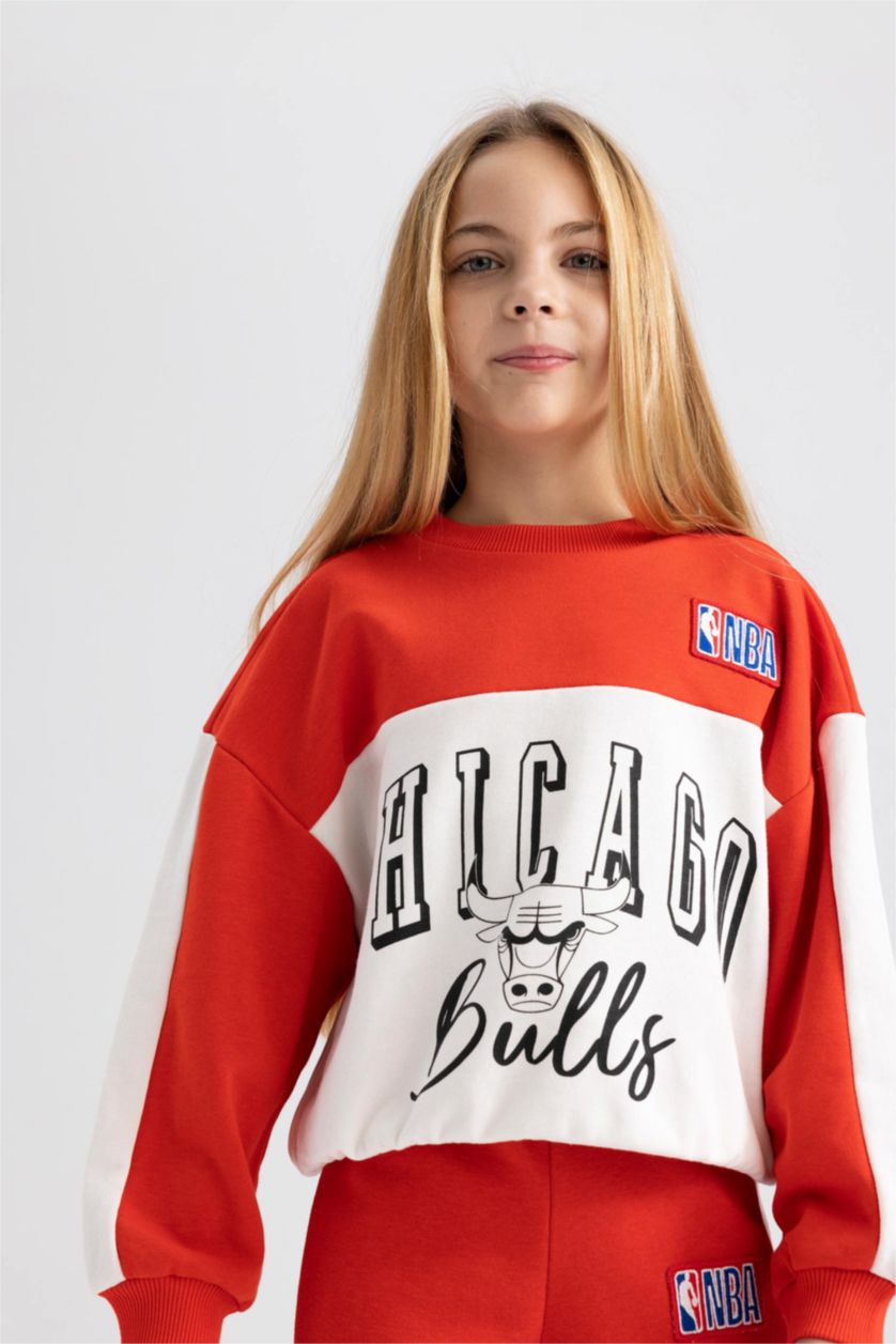 GIRLS & TEENS Red Girls NBA Chicago Bulls Relax Fit Sweatshirt