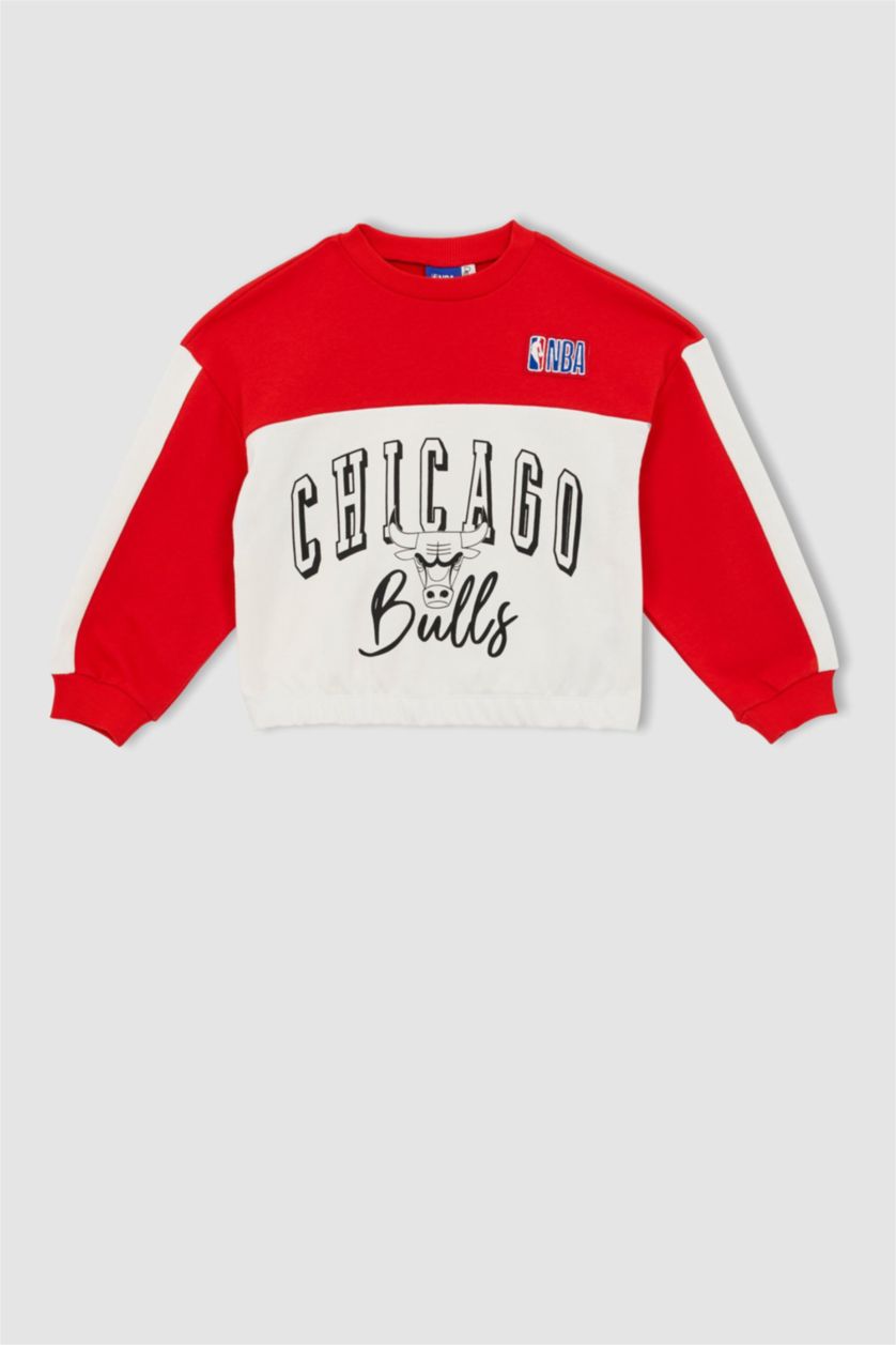 GIRLS & TEENS Red Girls NBA Chicago Bulls Relax Fit Sweatshirt