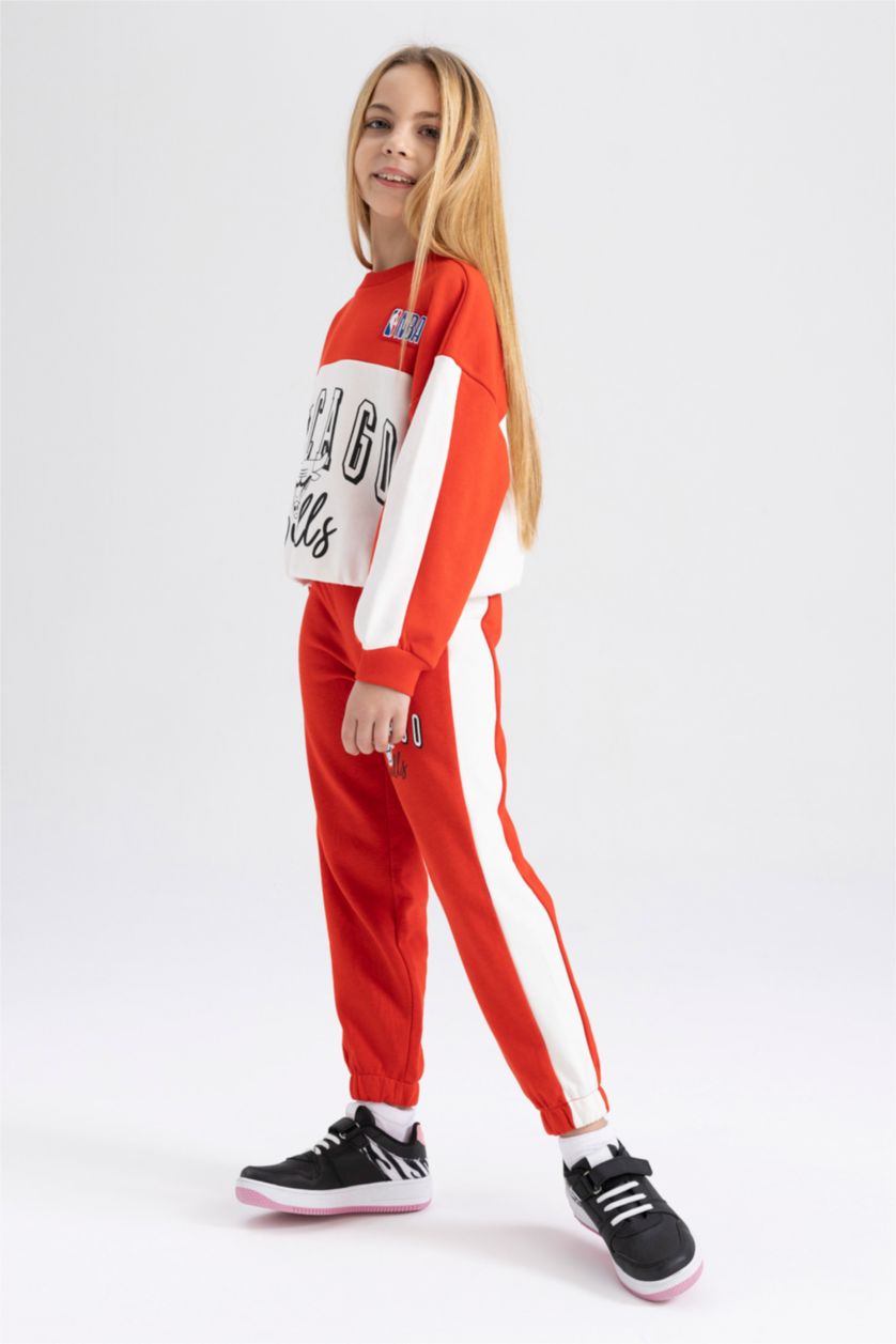 GIRLS & TEENS Red Girls Jogger Standard Fit NBA Chicago Bulls Sweatpants