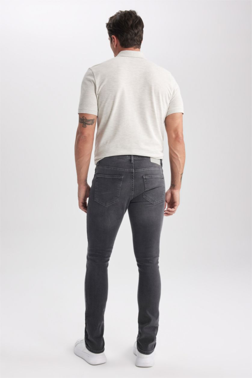 HOMME Gris Pantalon Jean PEDRO - Coupe slim en jean Ourlet étroit