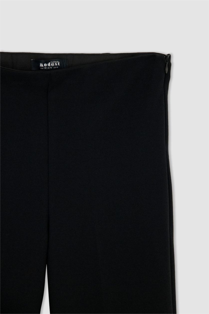 نساء أسود بنطلون كريب برجل عريض