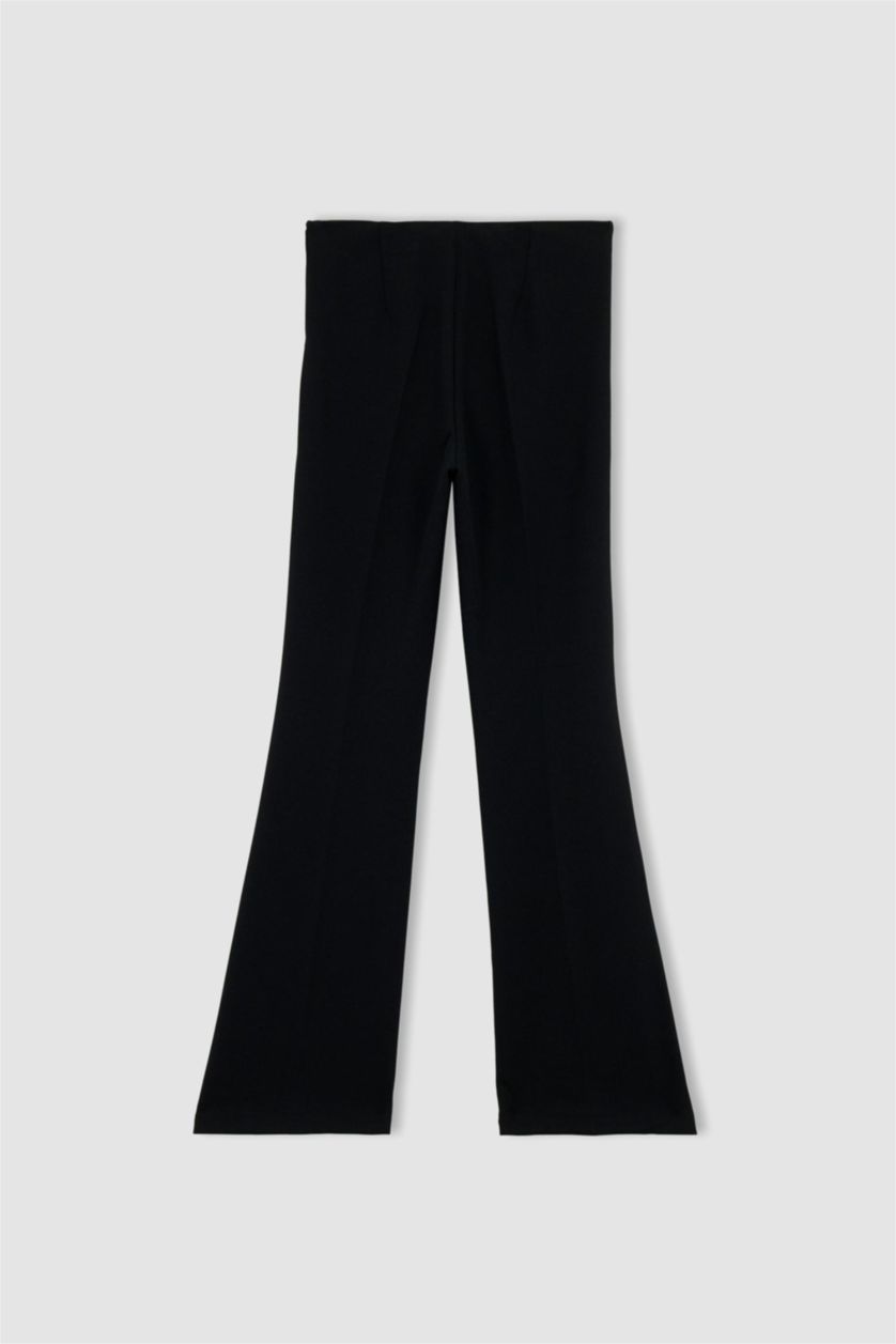 نساء أسود بنطلون كريب برجل عريض