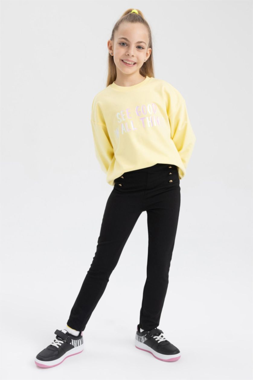 FILLES Noir Collants Longs Pour Filles