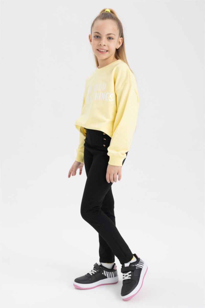 FILLES Noir Collants Longs Pour Filles