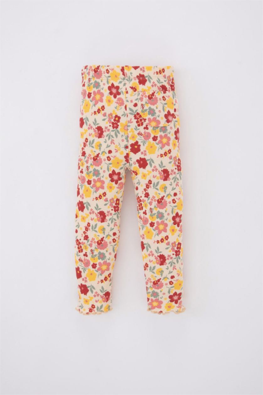 BABY GIRL Tile Baby Girl Floral Combed Cotton Short Sleeve T-Shirt Leggings 2-Pack Set