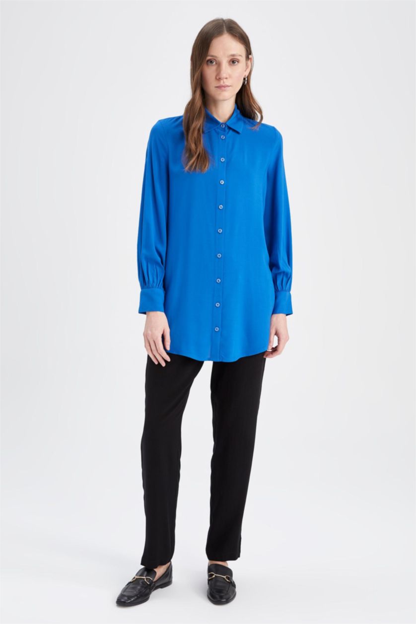 WOMAN Royal Regular Fit Shirt Collar Long Sleeve Tunic