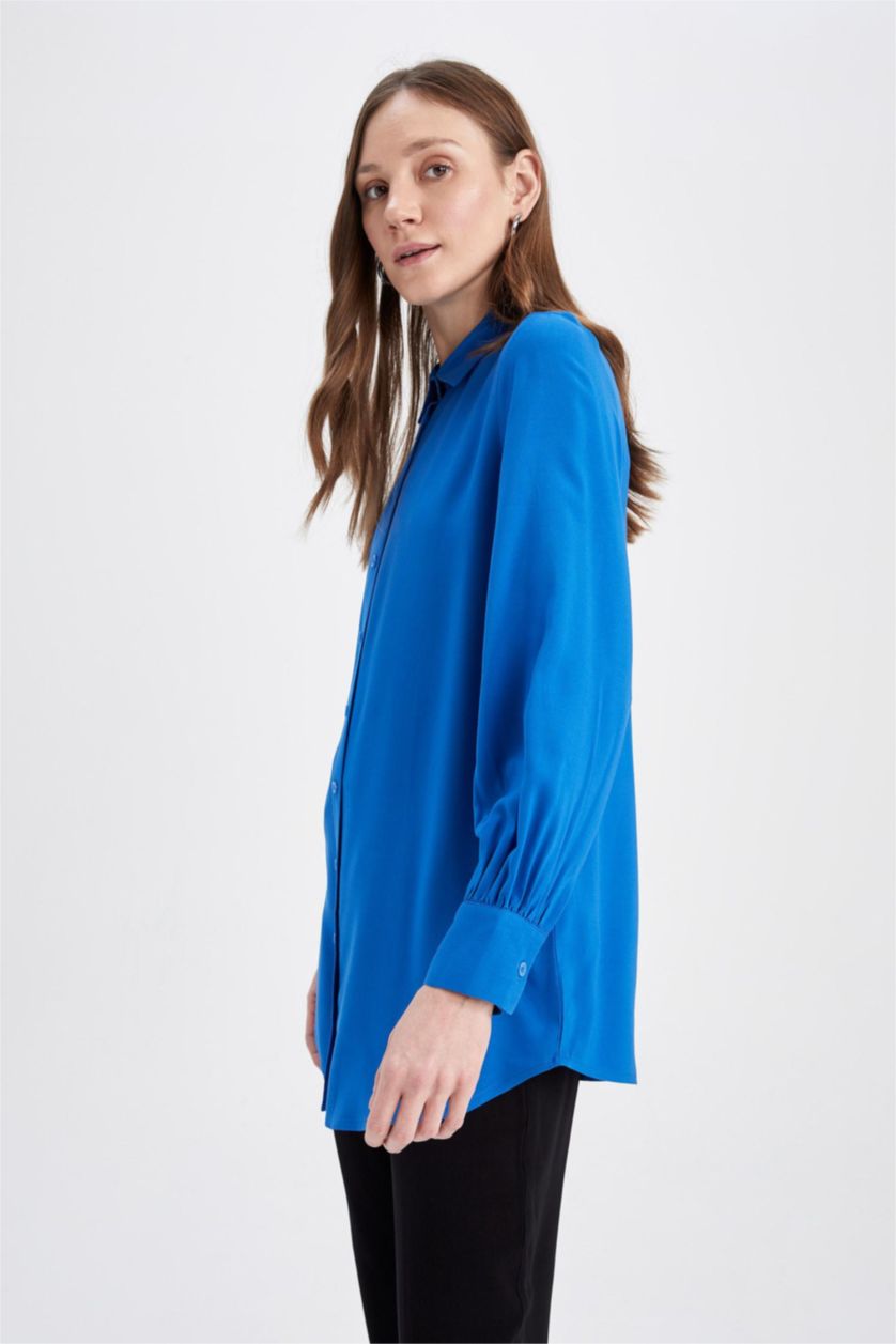 WOMAN Royal Regular Fit Shirt Collar Long Sleeve Tunic