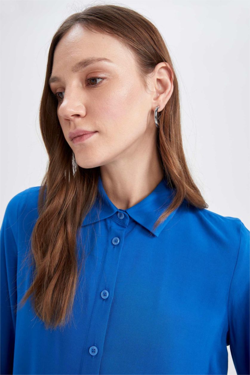 WOMAN Royal Regular Fit Shirt Collar Long Sleeve Tunic