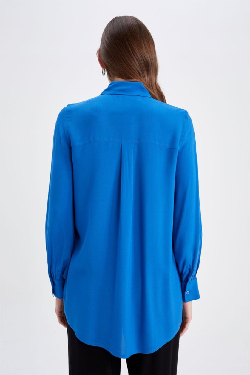 WOMAN Royal Regular Fit Shirt Collar Long Sleeve Tunic