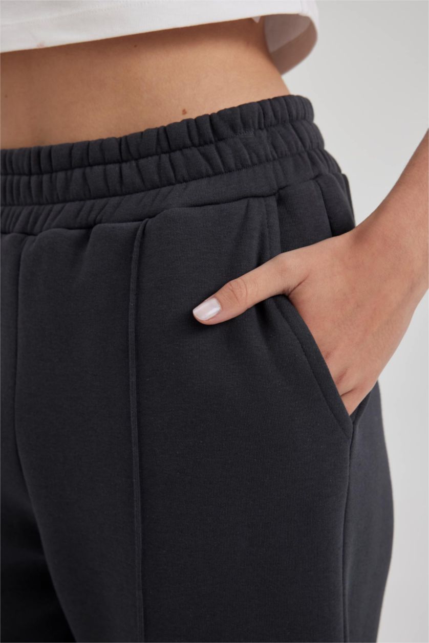 WOMAN Anthracite jogger Thick Sweatshirt Fabric Trousers